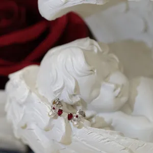 THIALH - FAUNA & FLORA - Ruby Baby Akoya Pearl Diamond Earrings