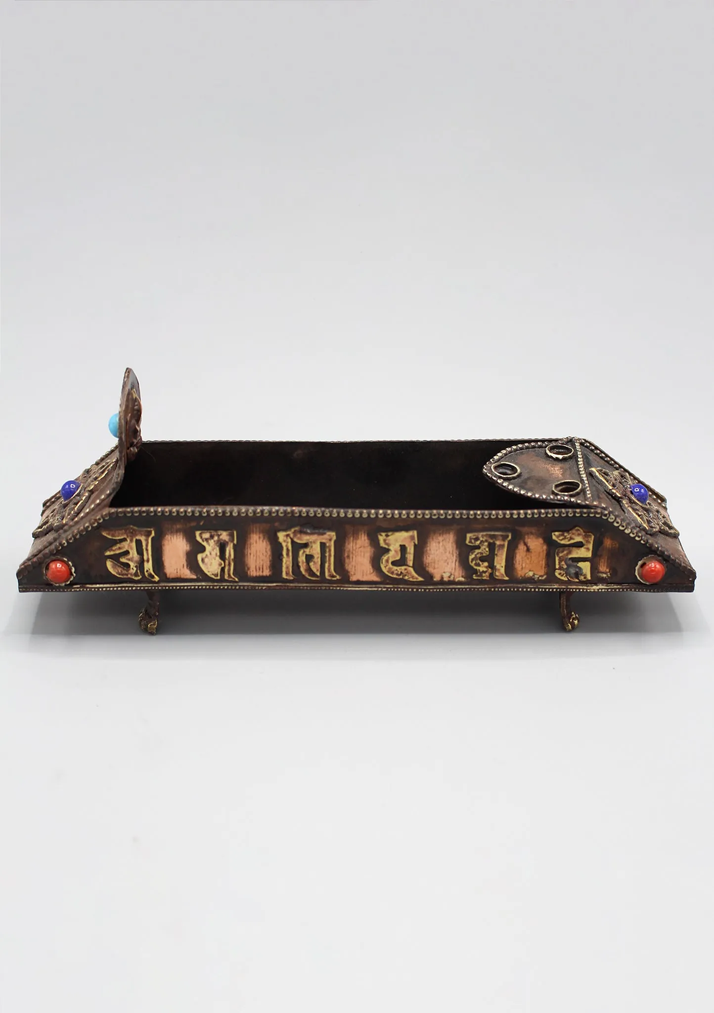 Tibetan Om Mani Dorjee Copper Incense Burner