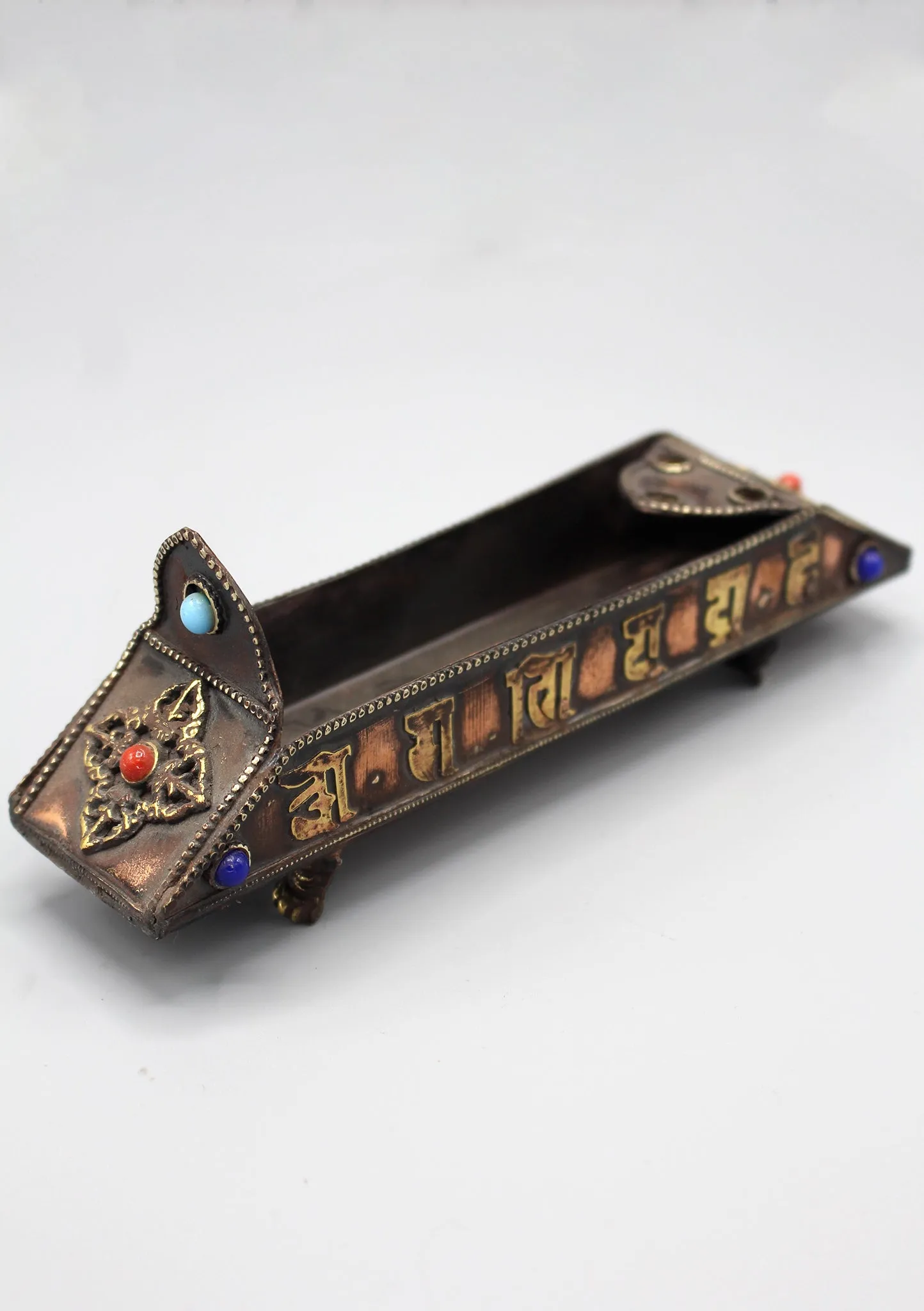 Tibetan Om Mani Dorjee Copper Incense Burner