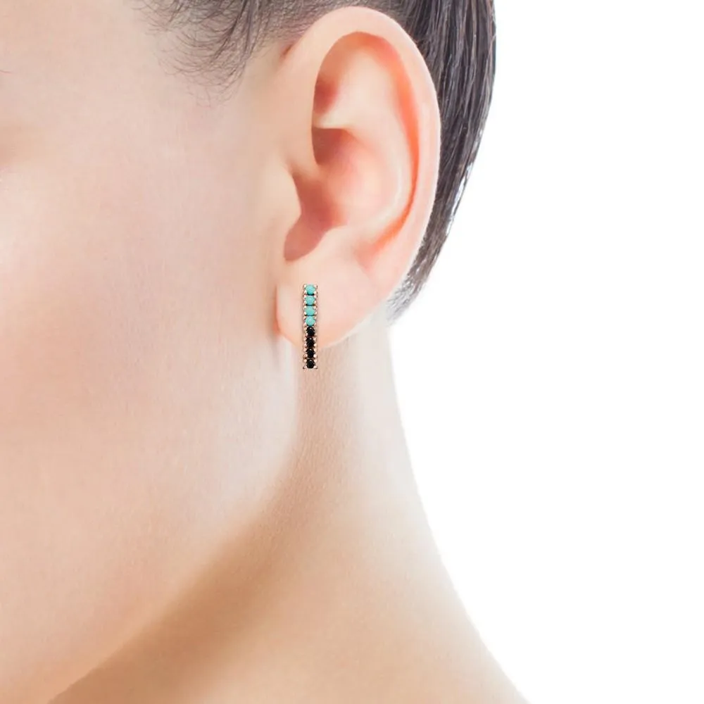 Tous Rose Gold Vermeil Straight bar Earrings with Gemstones 912726520