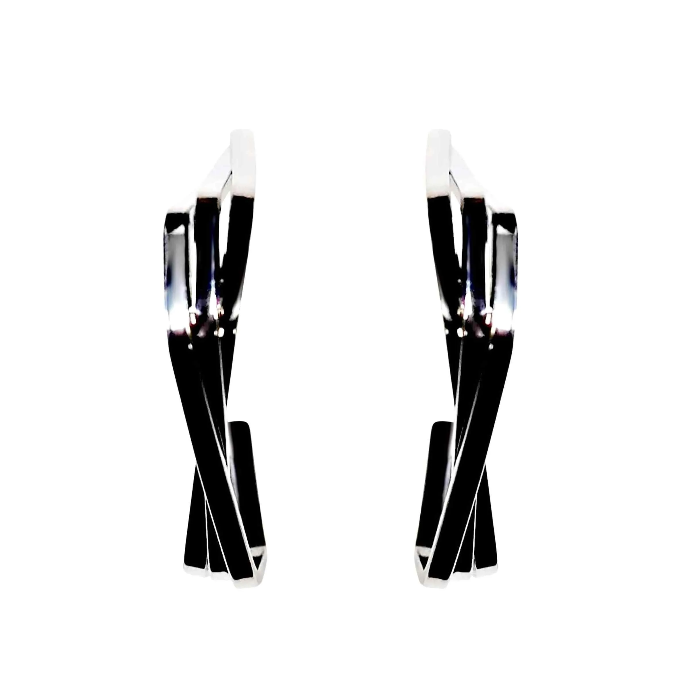 Triangle Invisible Clip On Hoop Earrings (Gold/Silver)