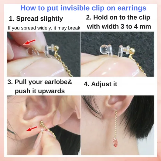 Triangle Invisible Clip On Hoop Earrings (Gold/Silver)