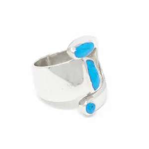 Turquoise and Alpaca Silver Wrap Ring Artisana