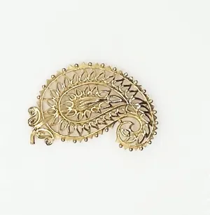Vendome Gold Paisley Vintage Brooch