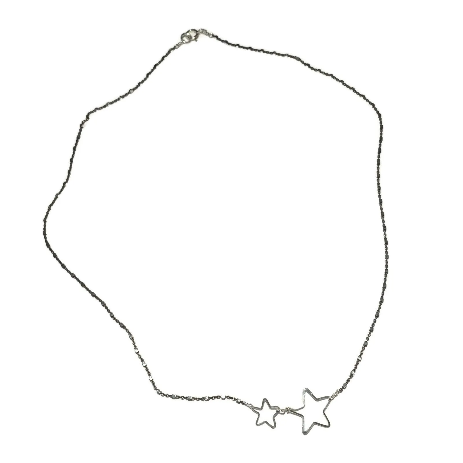 W- oxidized 2 star necklace ON-2S-*-16 