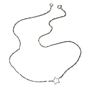 W- oxidized tiny star necklace ON-S-*-16 