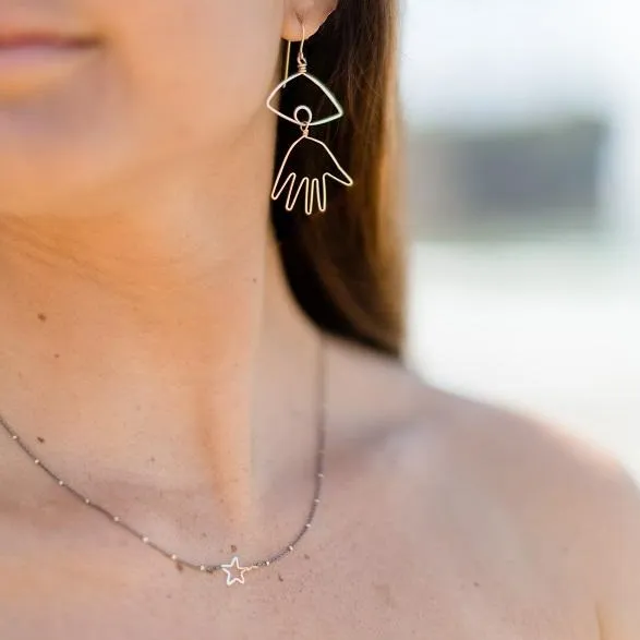 W- oxidized tiny star necklace ON-S-*-16 