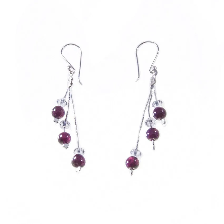 Xuxek Earrings - Garnet