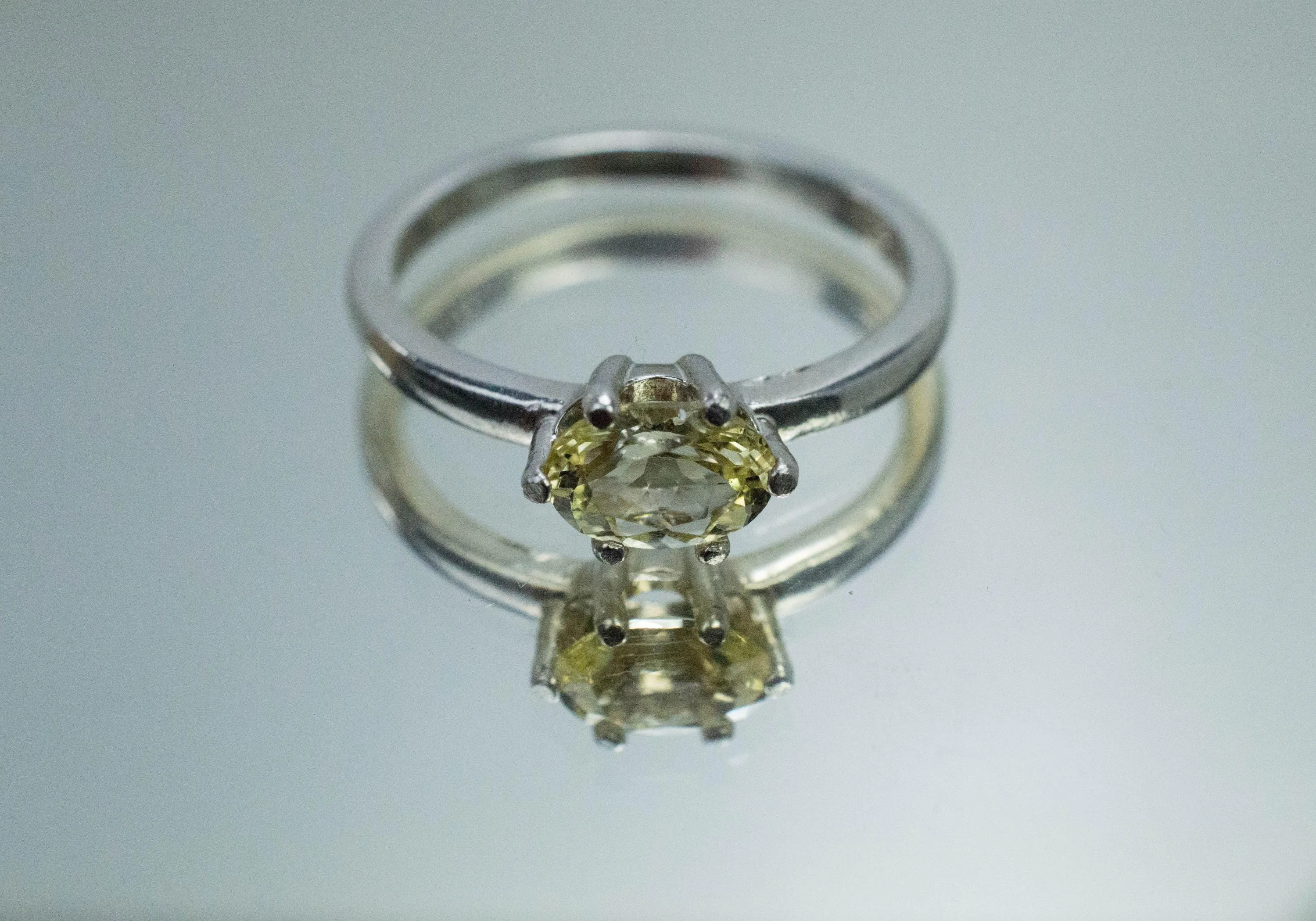 Yellow Danburite Ring; Natural Untreated Tanzanian Danburite; 0.700cts