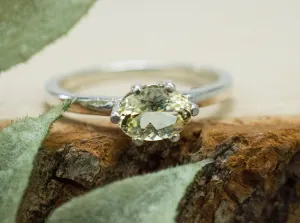 Yellow Danburite Ring; Natural Untreated Tanzanian Danburite; 0.700cts