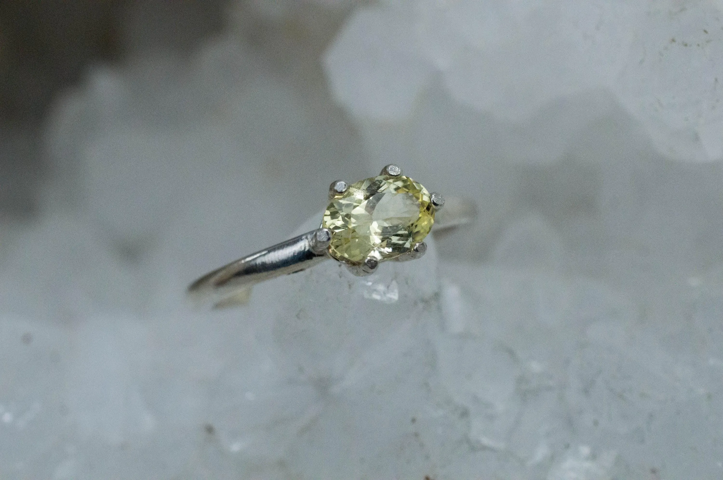 Yellow Danburite Ring; Natural Untreated Tanzanian Danburite; 0.700cts