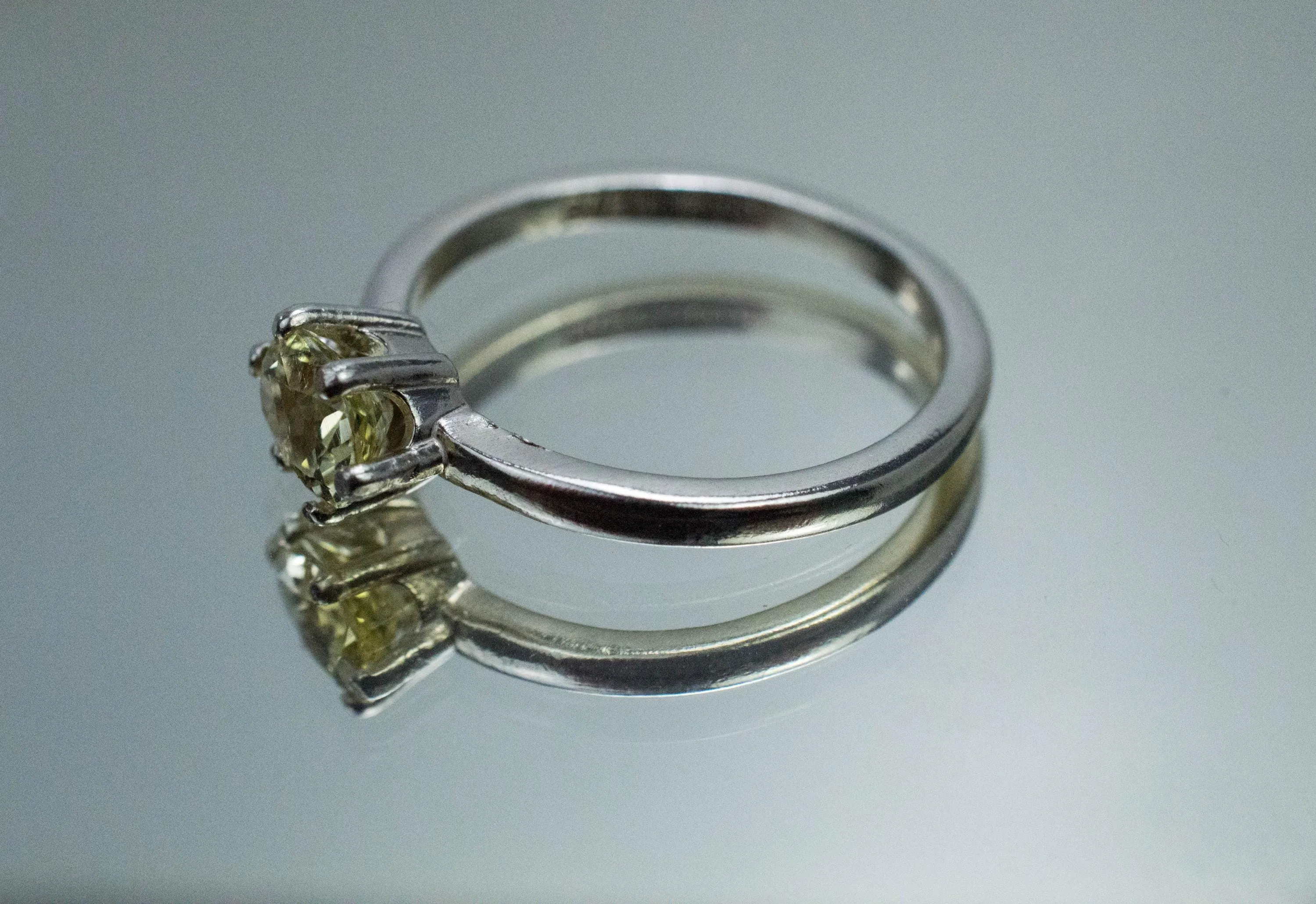 Yellow Danburite Ring; Natural Untreated Tanzanian Danburite; 0.700cts