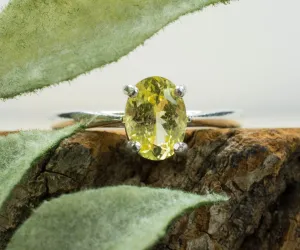 Yellow Danburite Ring; Natural Untreated Tanzanian Danburite