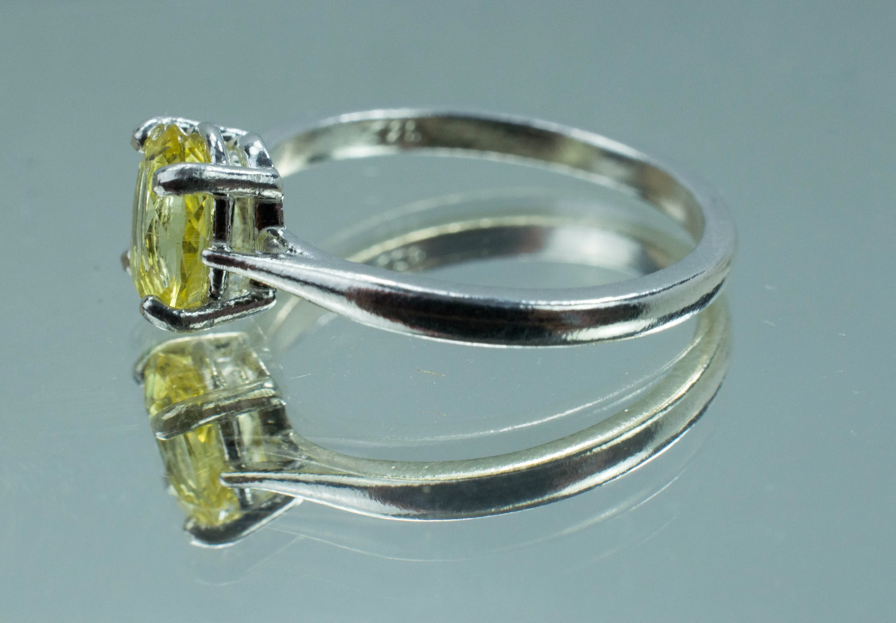 Yellow Danburite Ring; Natural Untreated Tanzanian Danburite