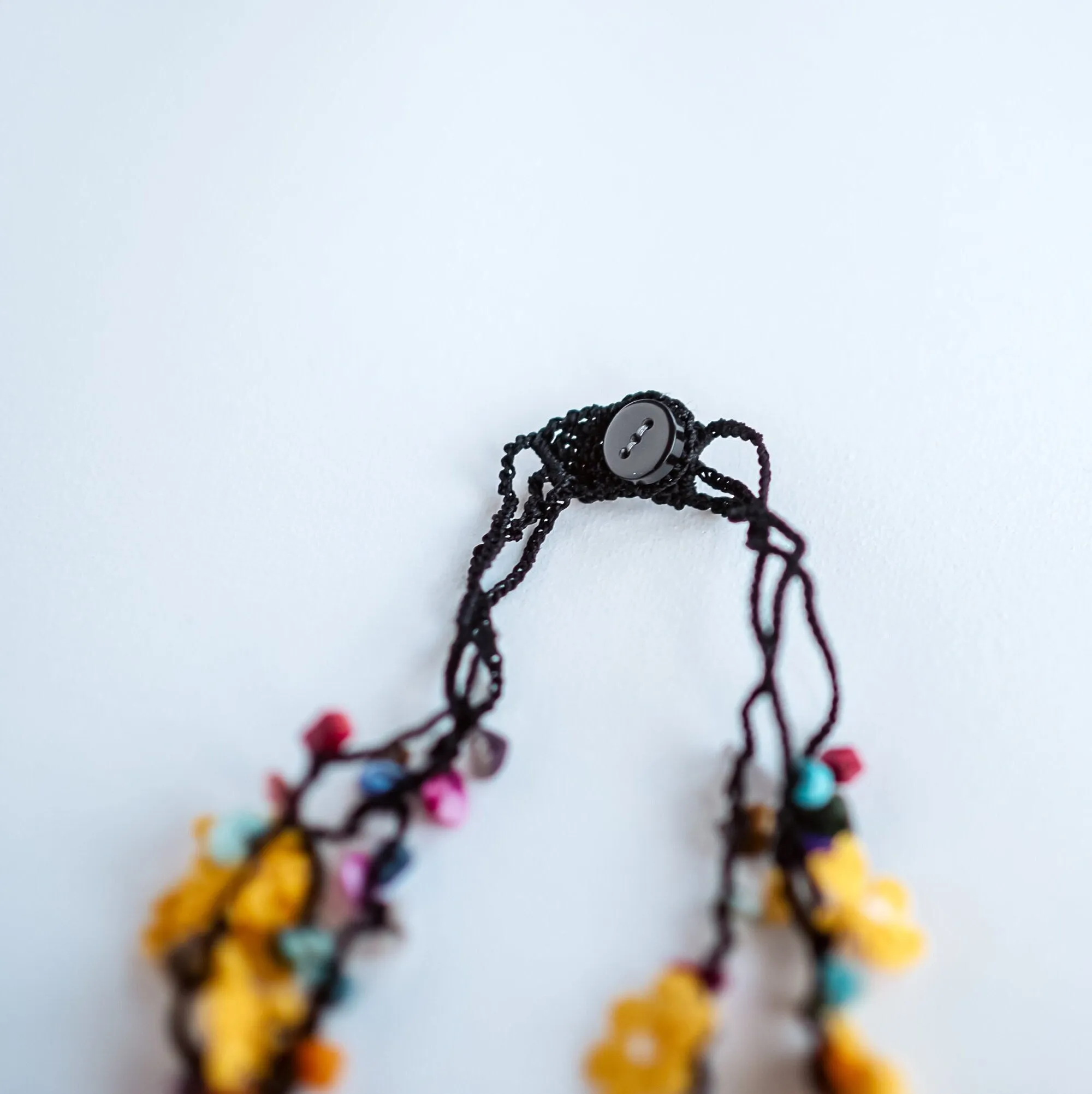 Yellow Floral Crochet Necklace
