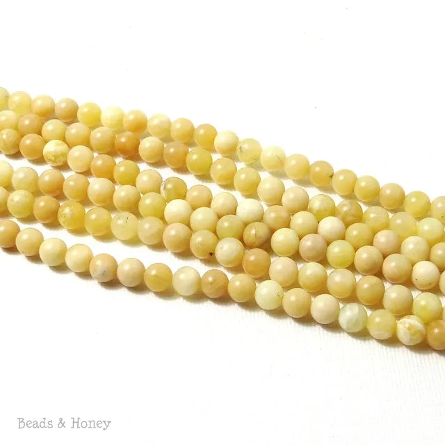 Yellow Opal Round Smooth 6mm (16 Inch Strand)