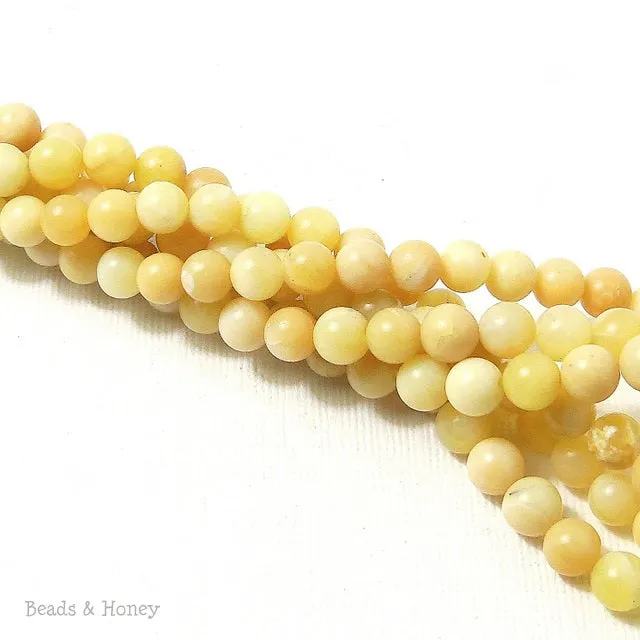 Yellow Opal Round Smooth 6mm (16 Inch Strand)