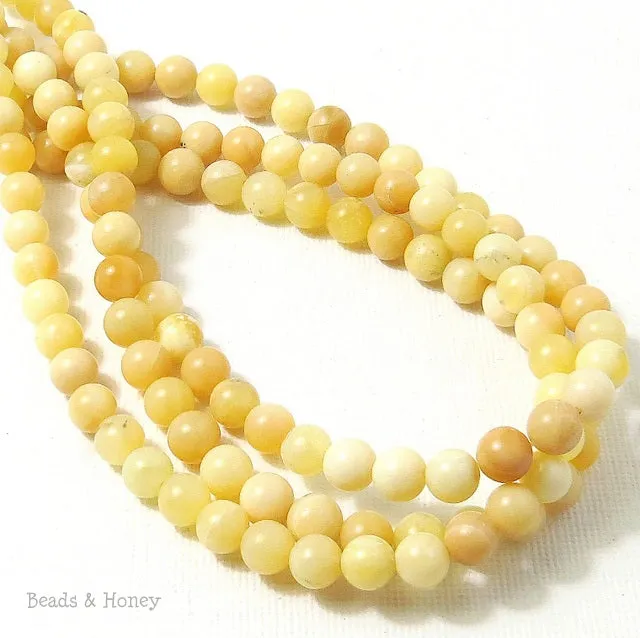 Yellow Opal Round Smooth 6mm (16 Inch Strand)