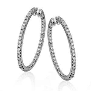 ZE220 Hoop Earring in 14k Gold with Diamonds